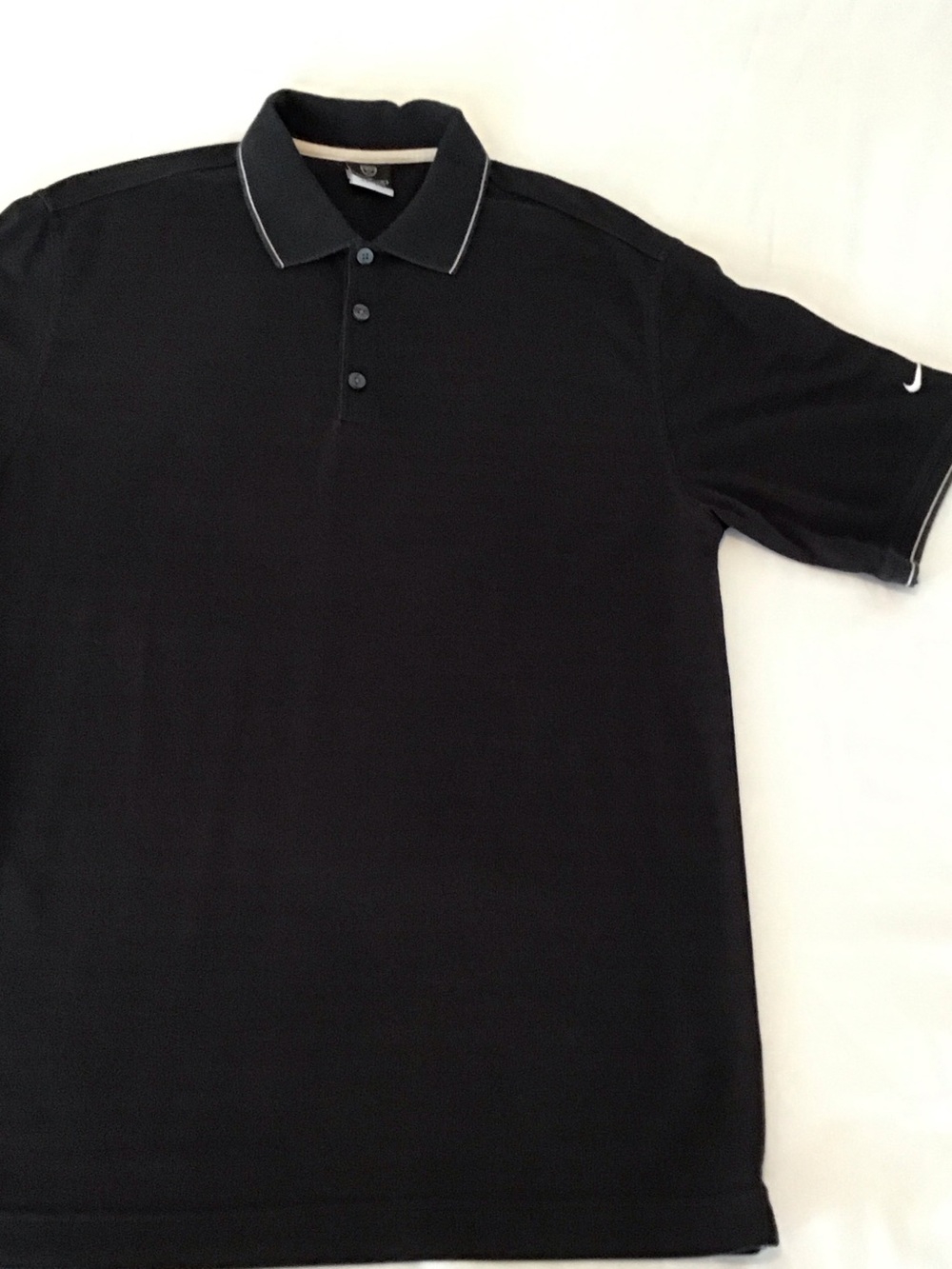Men's Nike Black Textured Dri Fit Polo Shirt